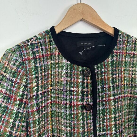 Ann Taylor Women’s Petite Tweed Cropped Jacket Exclusive Colorway - Picture 9 of 11